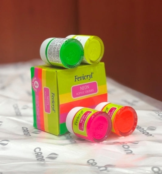 Fevicryt Neon Colours 4 neon Colours/ Neon Yellow / Neon Orange /Neon Green