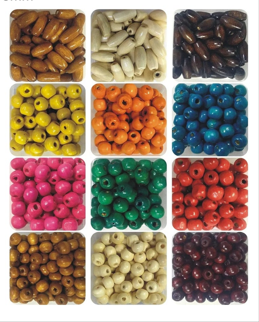 Coloured Wooden Moti 30gm