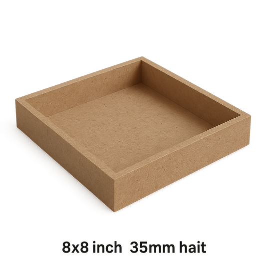 Mdf board square tray 8/8inch for Hamper Packing ( 35mm height )