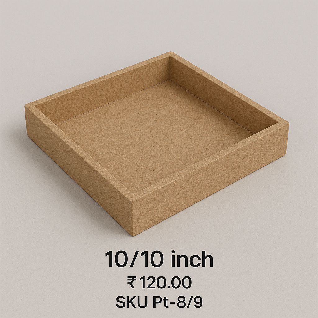 Mdf board square tray 8/8inch for Hamper Packing ( 35mm height )