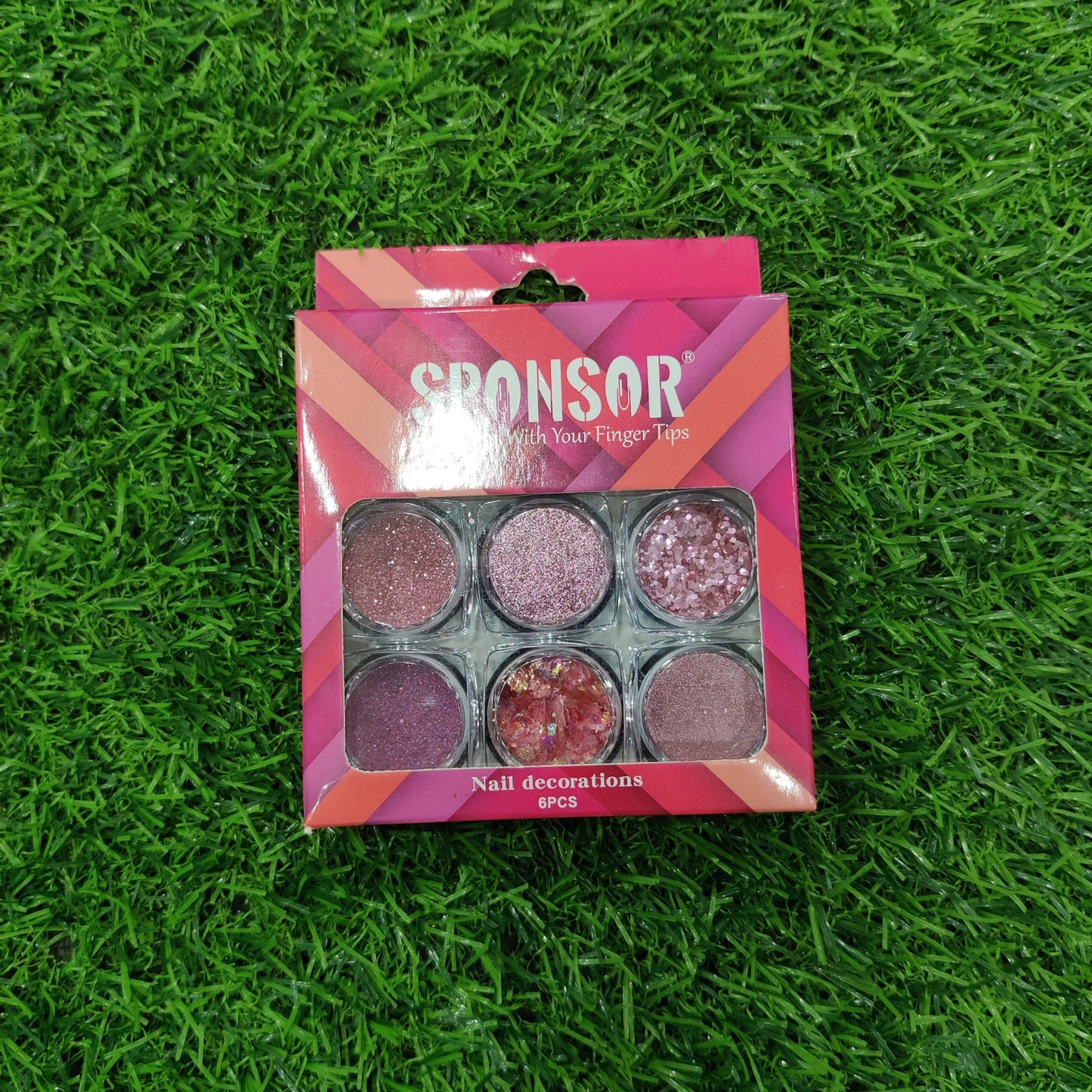 SPONSOR Nail Decoration Sparkle 6P MSBO = Pink