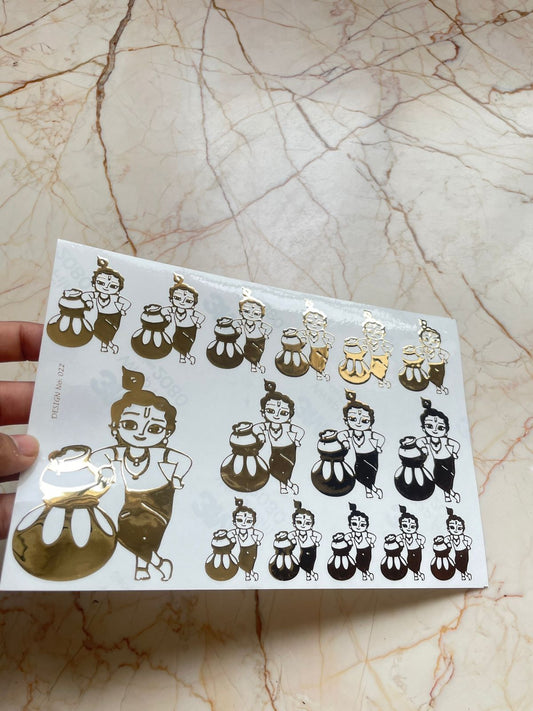 Kanhaji Embossed Sticker Sheet