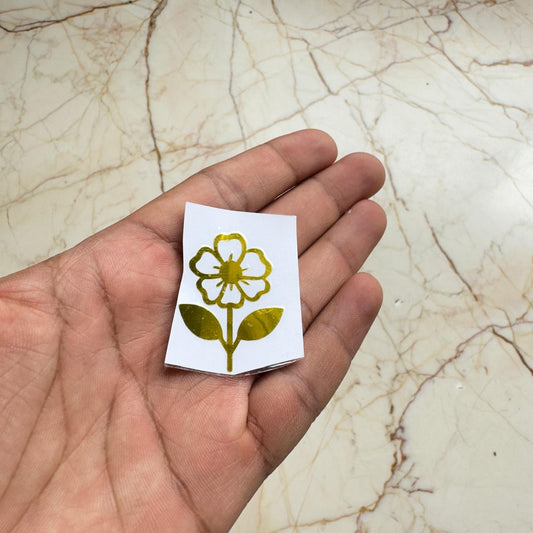 Gold Flower Vinyl Sticker - E