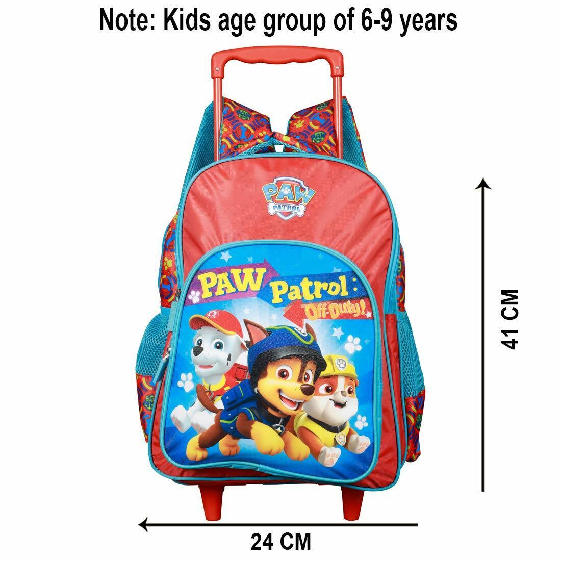 My Baby Excel Paw Patrol Polyester School Bag (Blue and Red)(Size 41Cm)