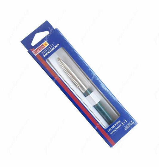 CAMLIN TRINITY ? GREEN COLOR BODY WITH SILVER COLOR CLIP FOUNTAIN PEN