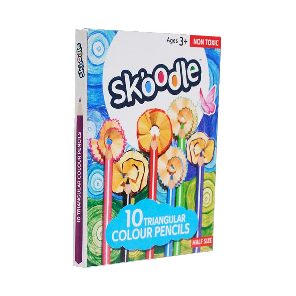 Skoodle 10 Triangular Colour Pencils 10Pcs