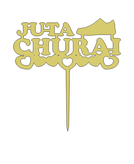 CO2 Laser Cutting Juta Churai Cake Topper
