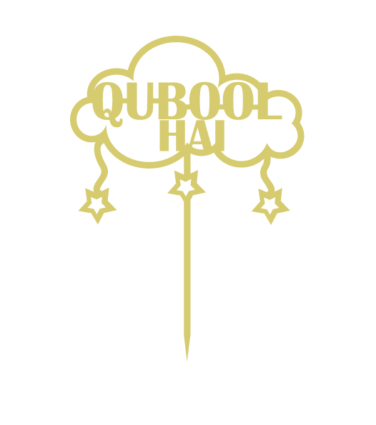 CO2 Laser Cutting Qubool Hai Cake Topper