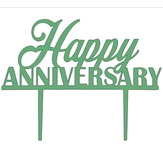 CO2 Laser Cutting Happy Anniversary Cake Topper