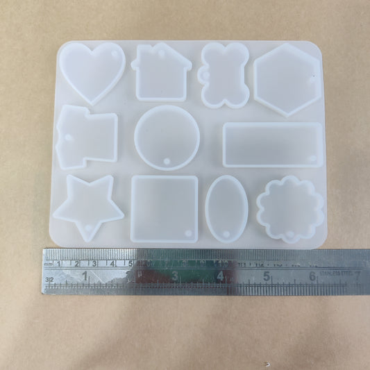 (11 in 1 ) Resin keychain silicon mould