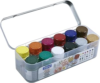 Doms Acrylic Colours 12 Shades Of 15 ml Includes Gold And Silver