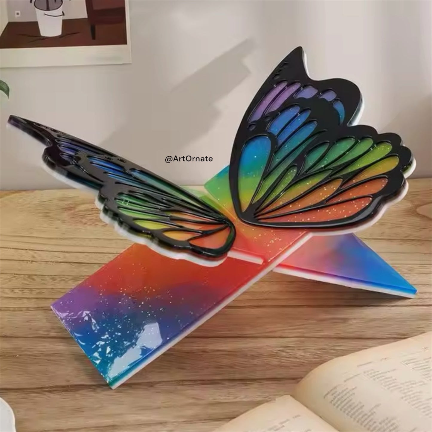 RESIN Silicone BUtterfly Book Holder Mould rm246