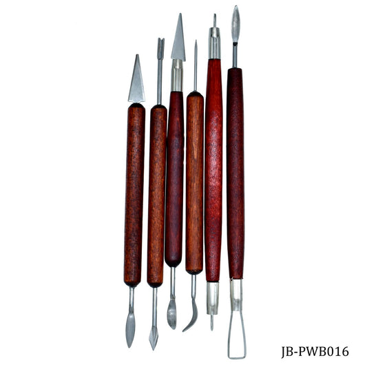 Craft Clay Tool Set 6pcs Wooden JB-PWB016