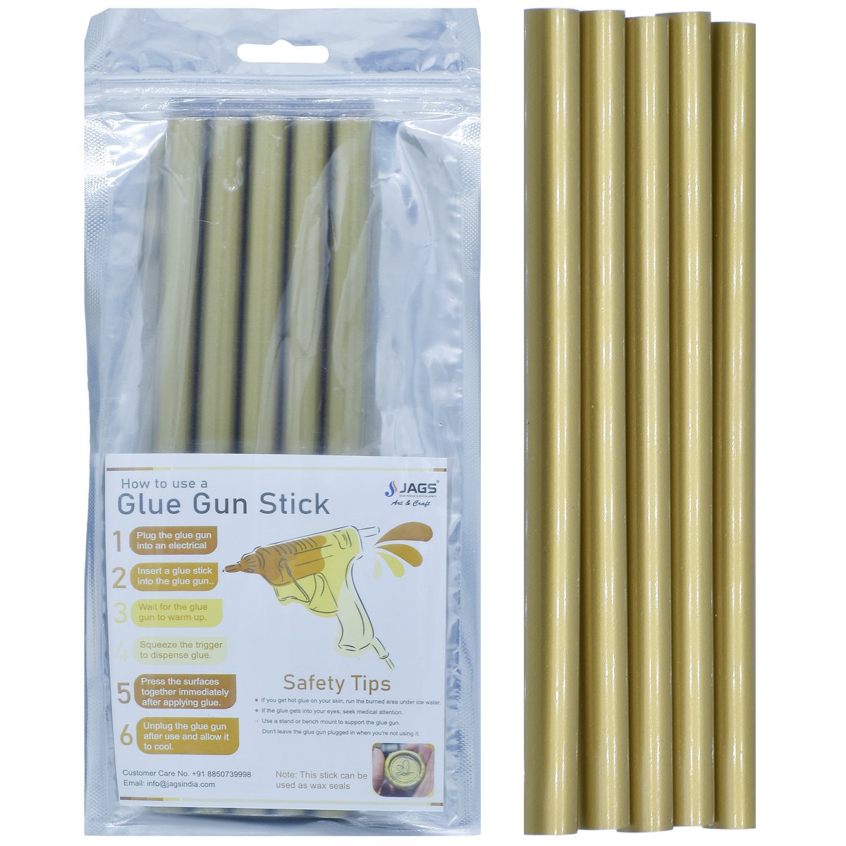 Glue Stick Thik Set 5 Pic Metallic Gold 11MM 20CM GST5P-GD