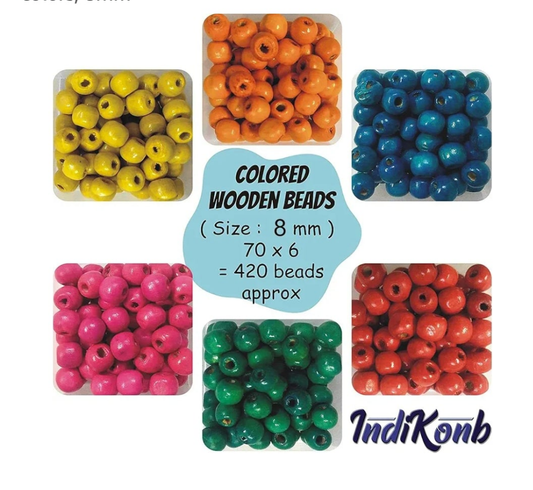 Coloured Wooden Moti 30gm