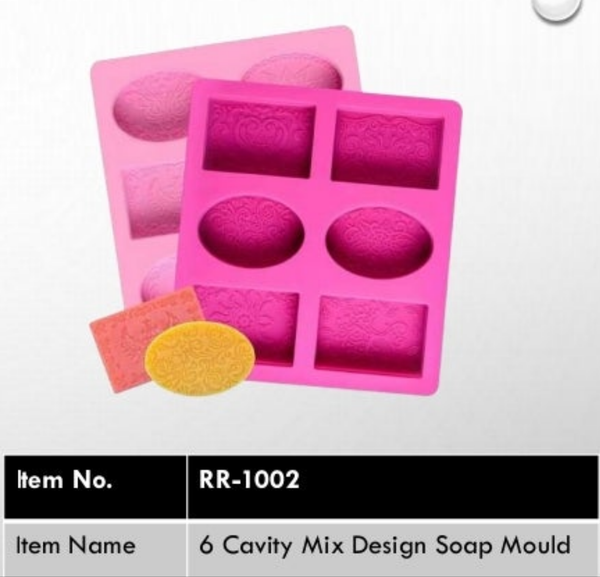 (RR-1002) 6 cavity Mix Design silicon Soap Mould