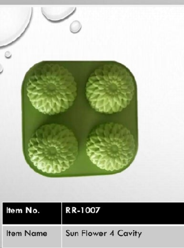 (RR-1007) sun flower 4 cavity silicon Soap Mould