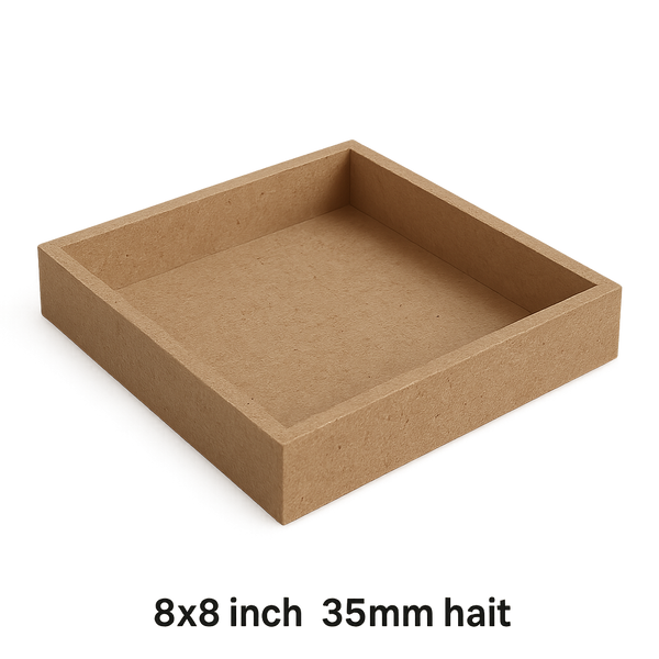 Mdf board square tray 8/8inch for Hamper Packing ( 35mm height )