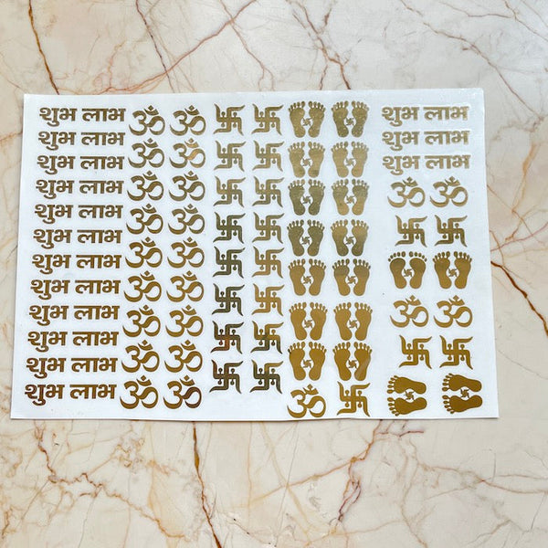 Shubh labh metallic Sticker sheet