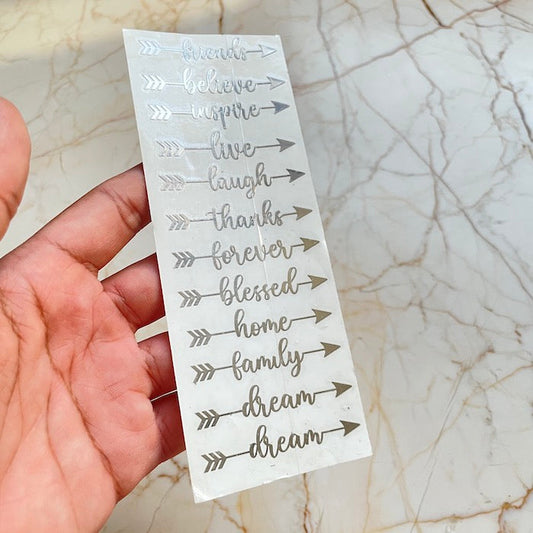 Silver bookmark metallic sticker