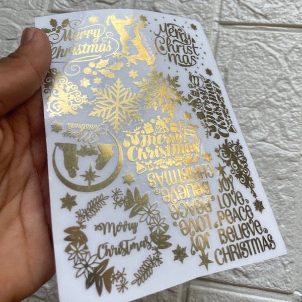 A6 Christmas metallic sticker Sheet - A