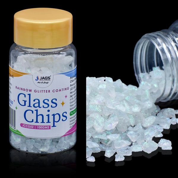 Jags Glitter Coating Glass Chips Rainbow JCCG02 100Gram