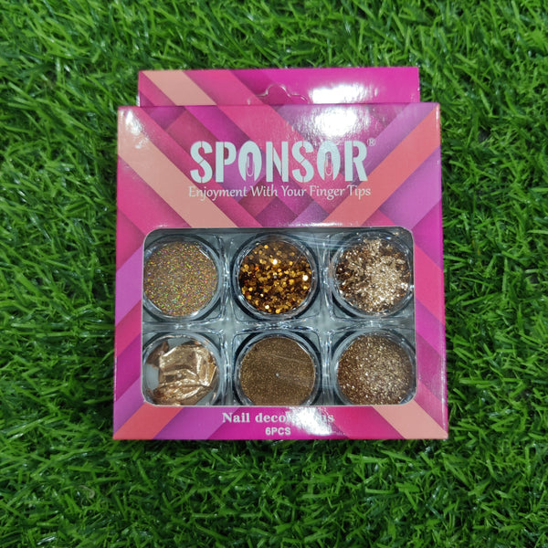 SPONSOR Nail Decoration Sparkle 6P MSBO  = Copper