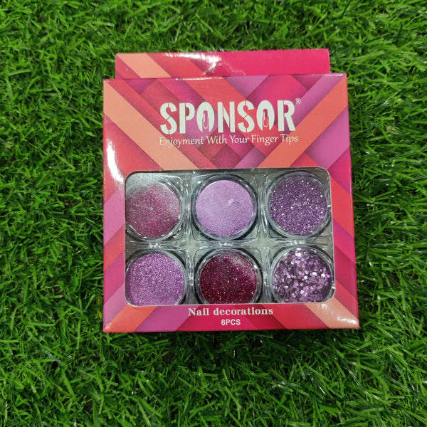 SPONSOR Nail Decoration Sparkle 6P MSBO  = Purple