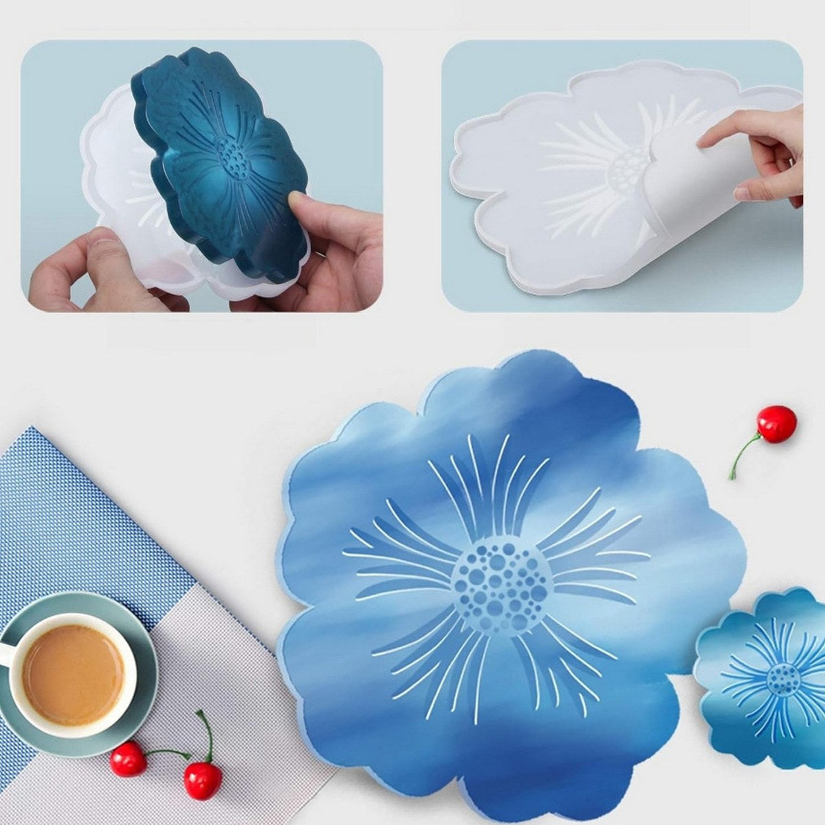 Jags Silicone Mould Open Lotus Tray Design JSM125