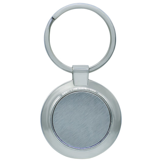 Key Chain Plain Round Silver KC555
