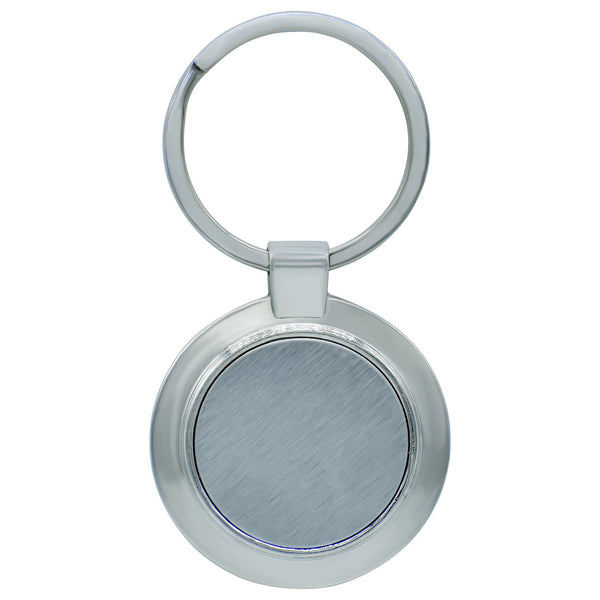 Key Chain Plain Round Silver KC555