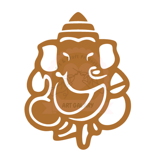 Ganesh Ji Design 2 For resin Art 3Inch Golden 3mm Acrylic 3 pcs