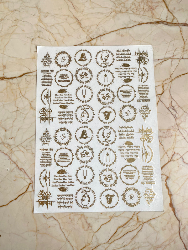 A4 Mini Mixed Mantra Metallic Sticker Sheet