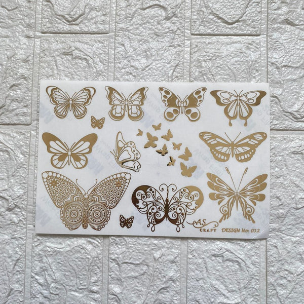 Butterfly Embossed Sticker Sheet