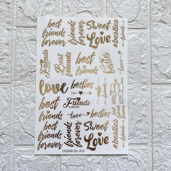 Best Friend Embossed Sticker Sheet