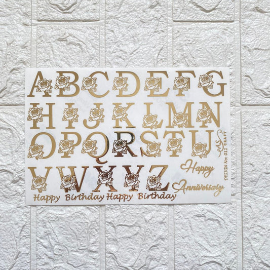 Alphabet Embossed Sticker Sheet - A5