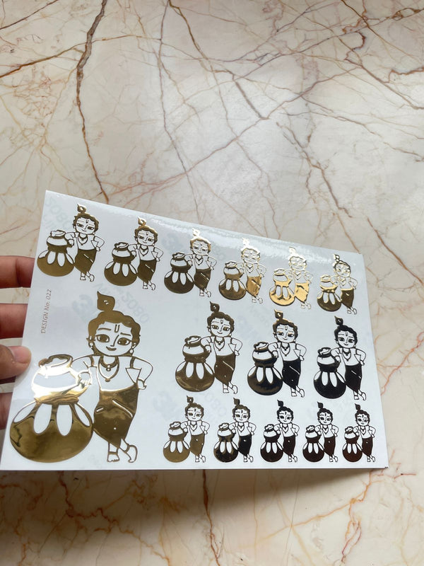 Kanhaji Embossed Sticker Sheet