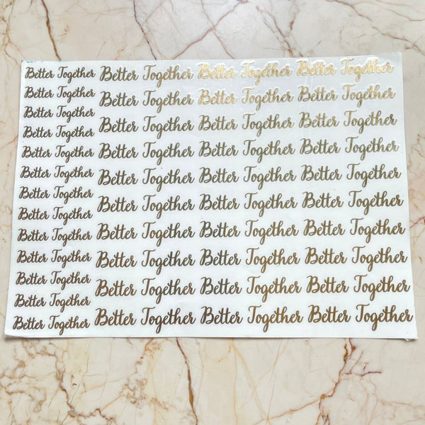 A4 Better Together metallic sticker sheet
