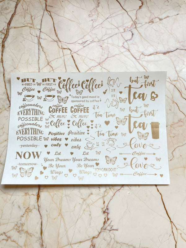 A4 Coffee Sticker Sheet