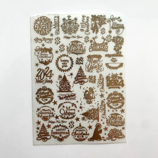 A6 Christmas metallic sticker Sheet - B
