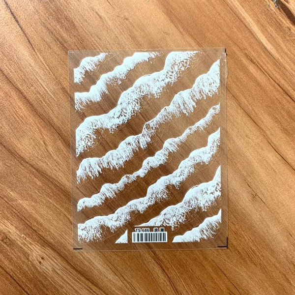 White Waves Stickers - B