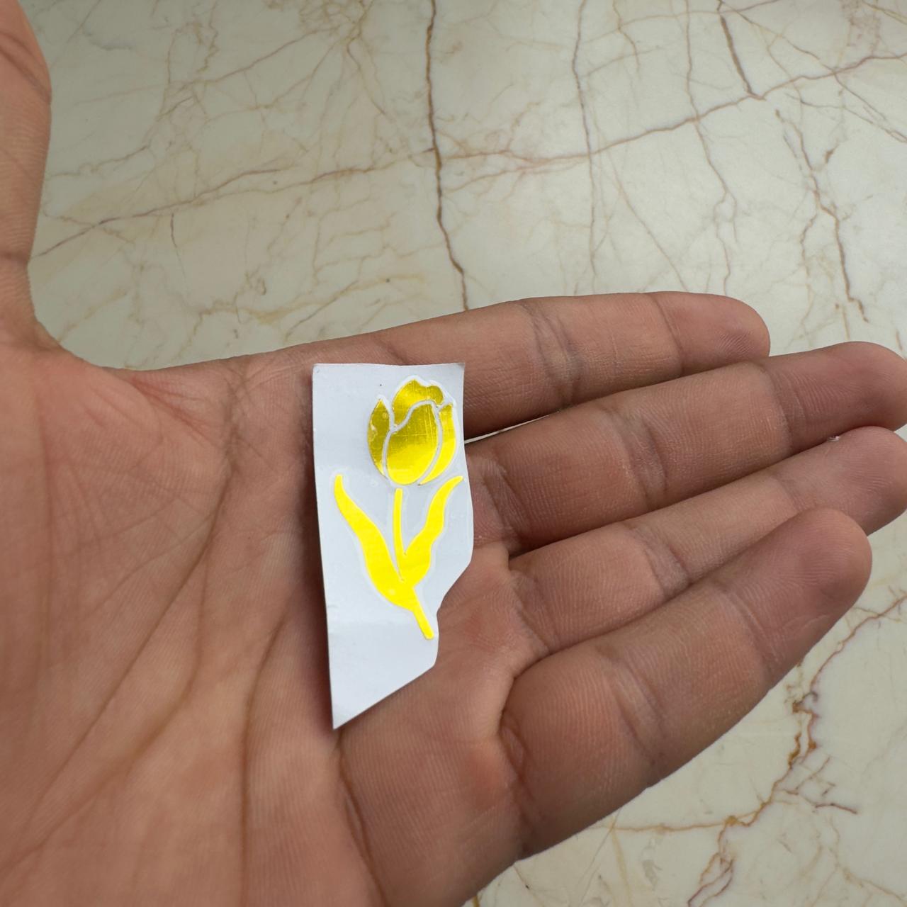 Gold Flower Vinyl Sticker - C