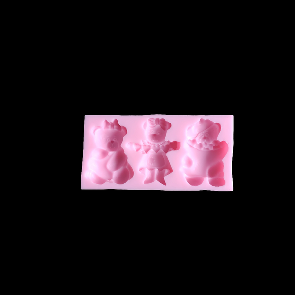 Resin silicon mould Brithday teddy JSG213
