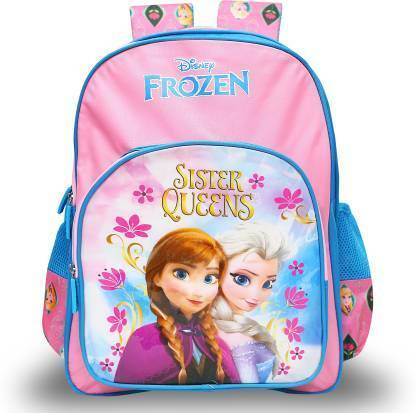 My Baby Excel Disney Frozen Frozen Sisters Queen Pink School Bag 41 cm (Primary 1st-4th Std) School Bag  (Pink, 16 inch)