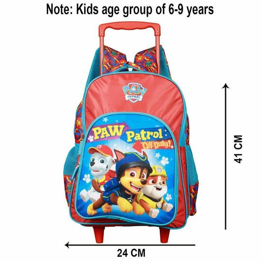 My Baby Excel Paw Patrol Polyester School Bag (Blue and Red)(Size 41Cm)
