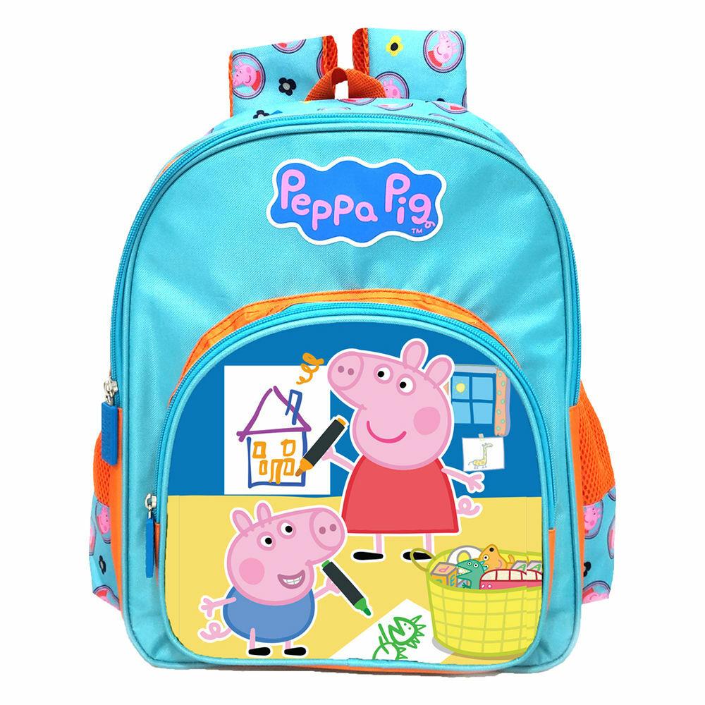 My baby Excel Peppa & George Pig Blue School Bag  (Size 30 cm)