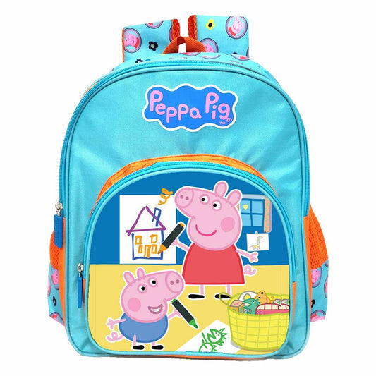My baby Excel Peppa & George Pig Blue School Bag  (Size 30 cm)