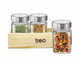 treo Cuwood SX Jar Set 310 ml With Wooden Tray 3N