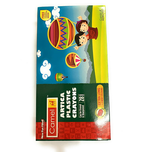 Camlin Plastic Crayons Extra Long 28 Shades