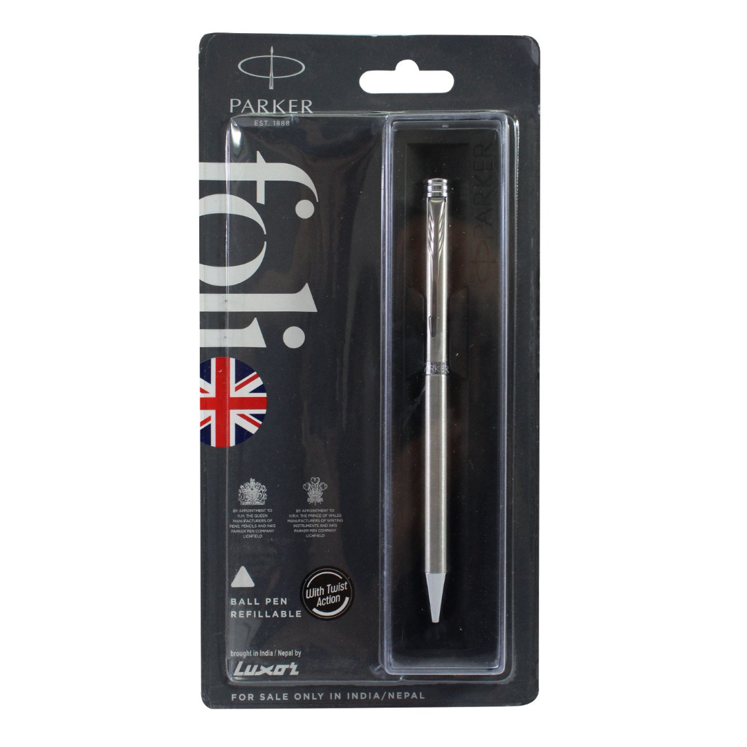 Luxor Parker Folio Stainless Steel Chrome Trim Ball Pen